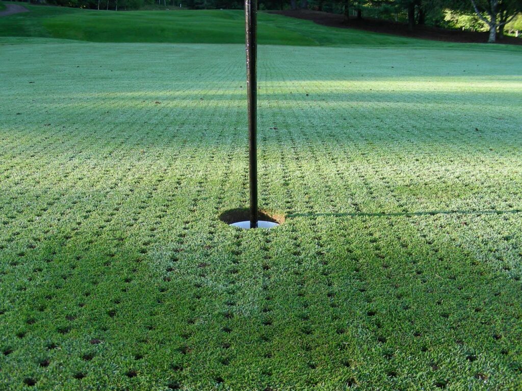 Aerated Golf Green