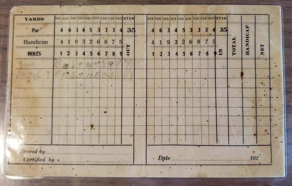 RWF Golf Club Scorecard